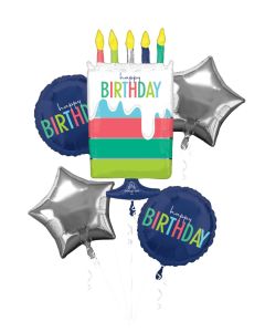 Balloon Bouquet Happy Birthday Cake