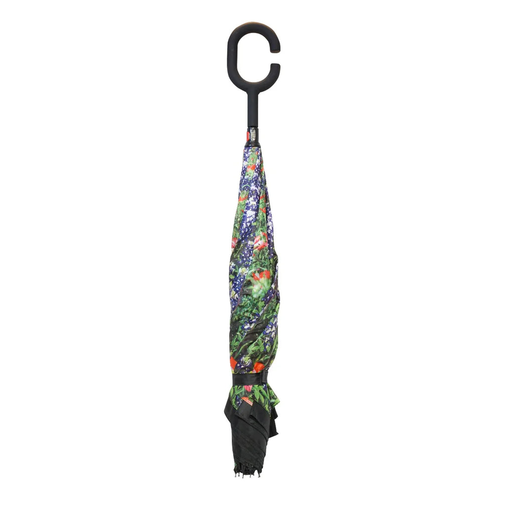 Topsy Turvy Umbrella Blue Bonnet Wild Flowers