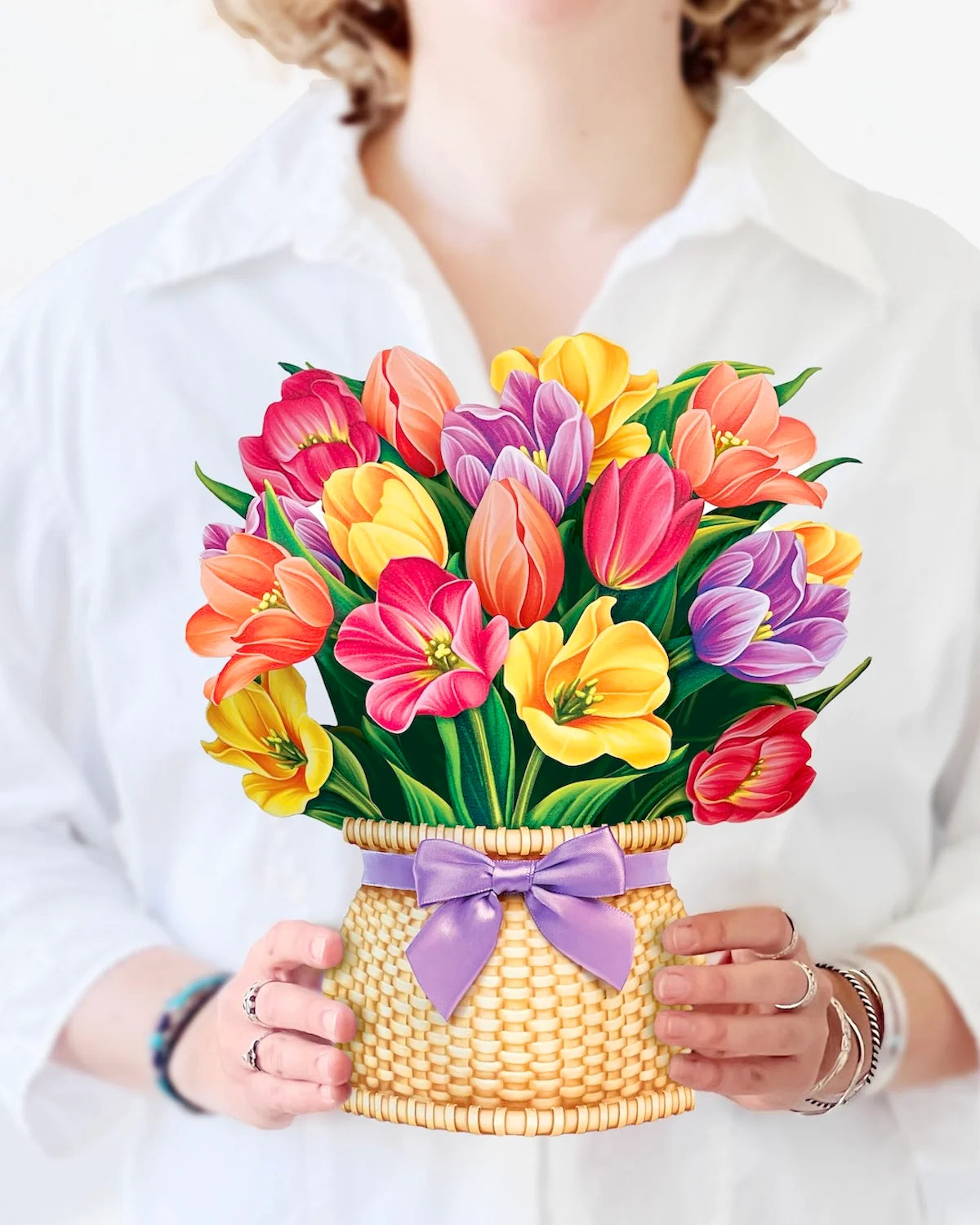 Festive Tulips Pop-Up Flower Bouquet