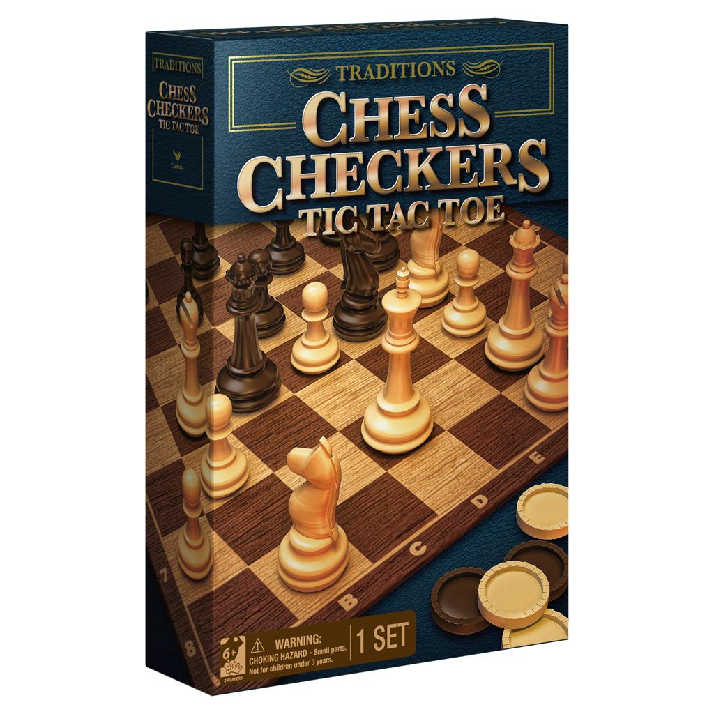 Chess and Checkers in 2pc Rectangular Traditions Box