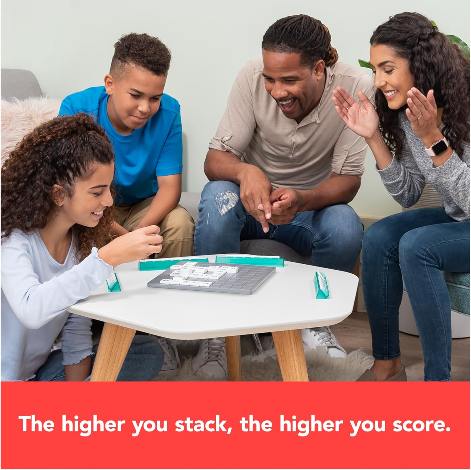 Upwords The Stackable Word Game: Includes Rotating Board & Letter Tiles, Classic Crossword Activity for Kids & Families.