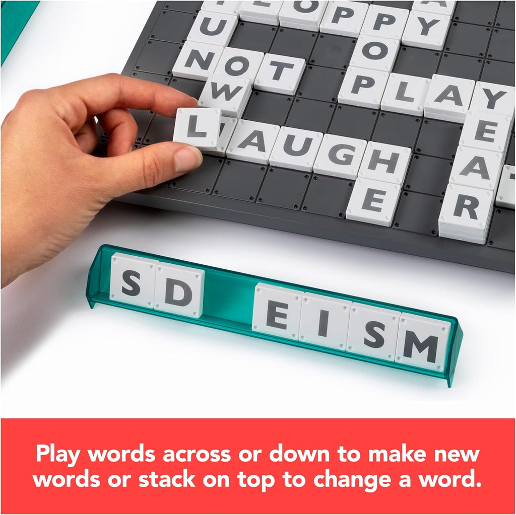 Upwords The Stackable Word Game: Includes Rotating Board & Letter Tiles, Classic Crossword Activity for Kids & Families.