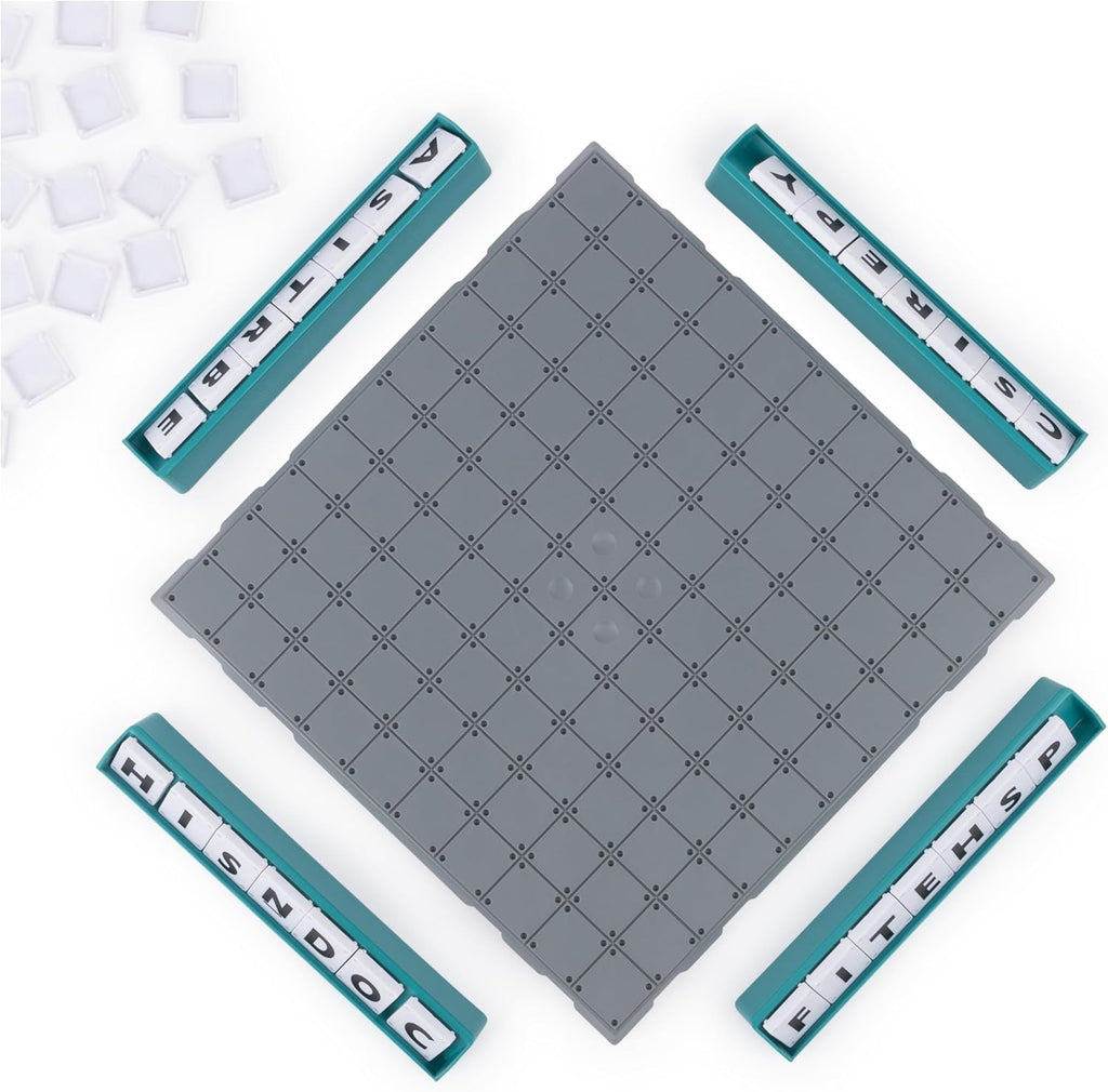 Upwords The Stackable Word Game: Includes Rotating Board & Letter Tiles, Classic Crossword Activity for Kids & Families.