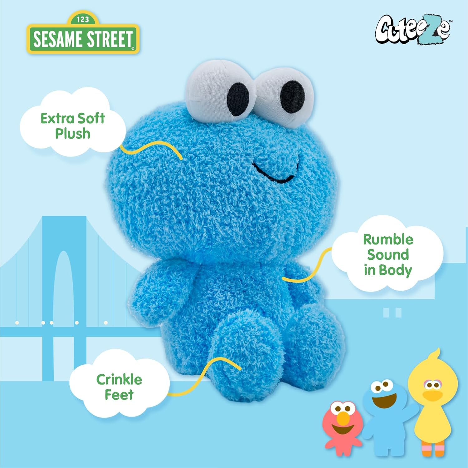 Sesame Street Cookie Monster Cuteeze Plush