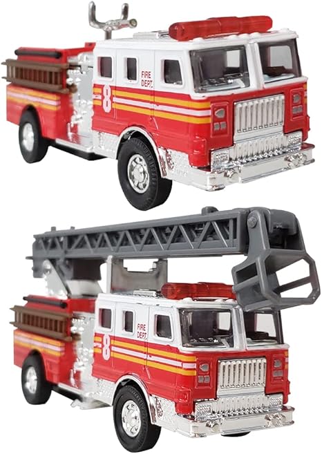 5.5" Diecast Pull Back Fire Truck
