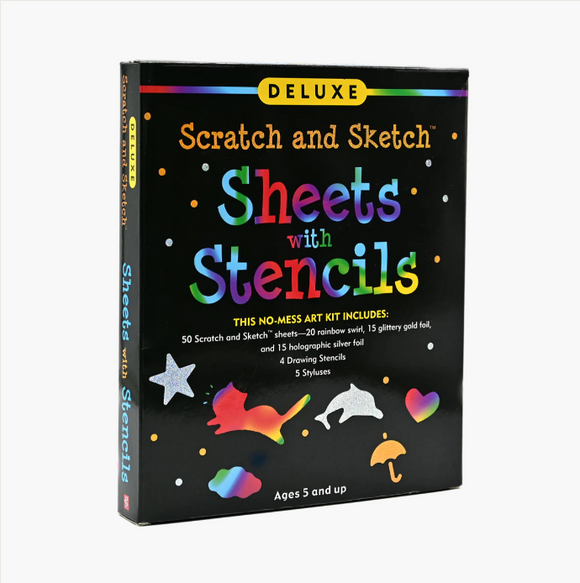 Scratch and Sketch Sheets with Stencils