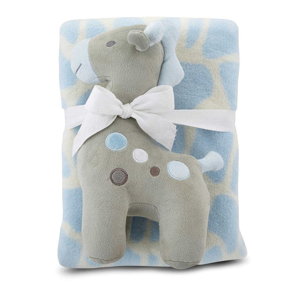 Blanket and Toy Set - Giraffe BLUE