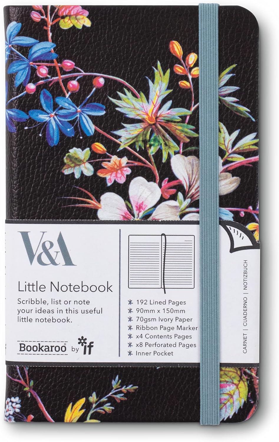 Pocket Notebook/Journal William Kilburn Black Floral