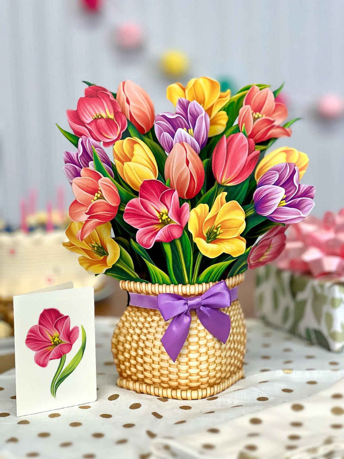 Festive Tulips Pop-Up Flower Bouquet