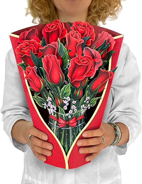Pop-up flower bouquet - RED ROSES