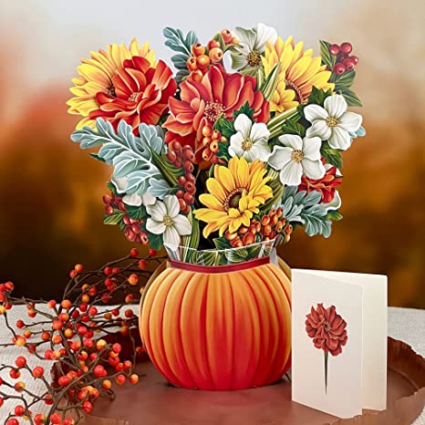 Harvest Pumpkin Pop-Up Flower Bouquet
