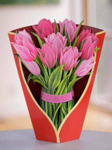 Pink Tulips Pop-Up Flower Boquet